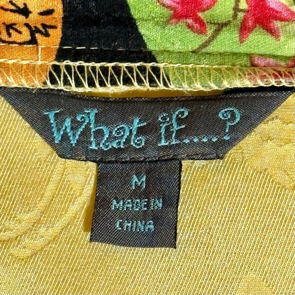 Vintage What if…..? Embossed Silk Blouse #S2 - Picture 8 of 9